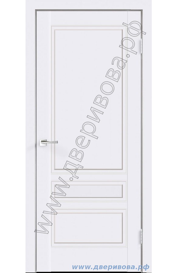 Двери в эмали RAL 9003, Scandi 3Р, Белая, ПГ, без притвора с врезкой под замок Morelli 1895Р SN